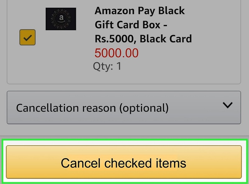 Cancel Amazon Gift Card Order