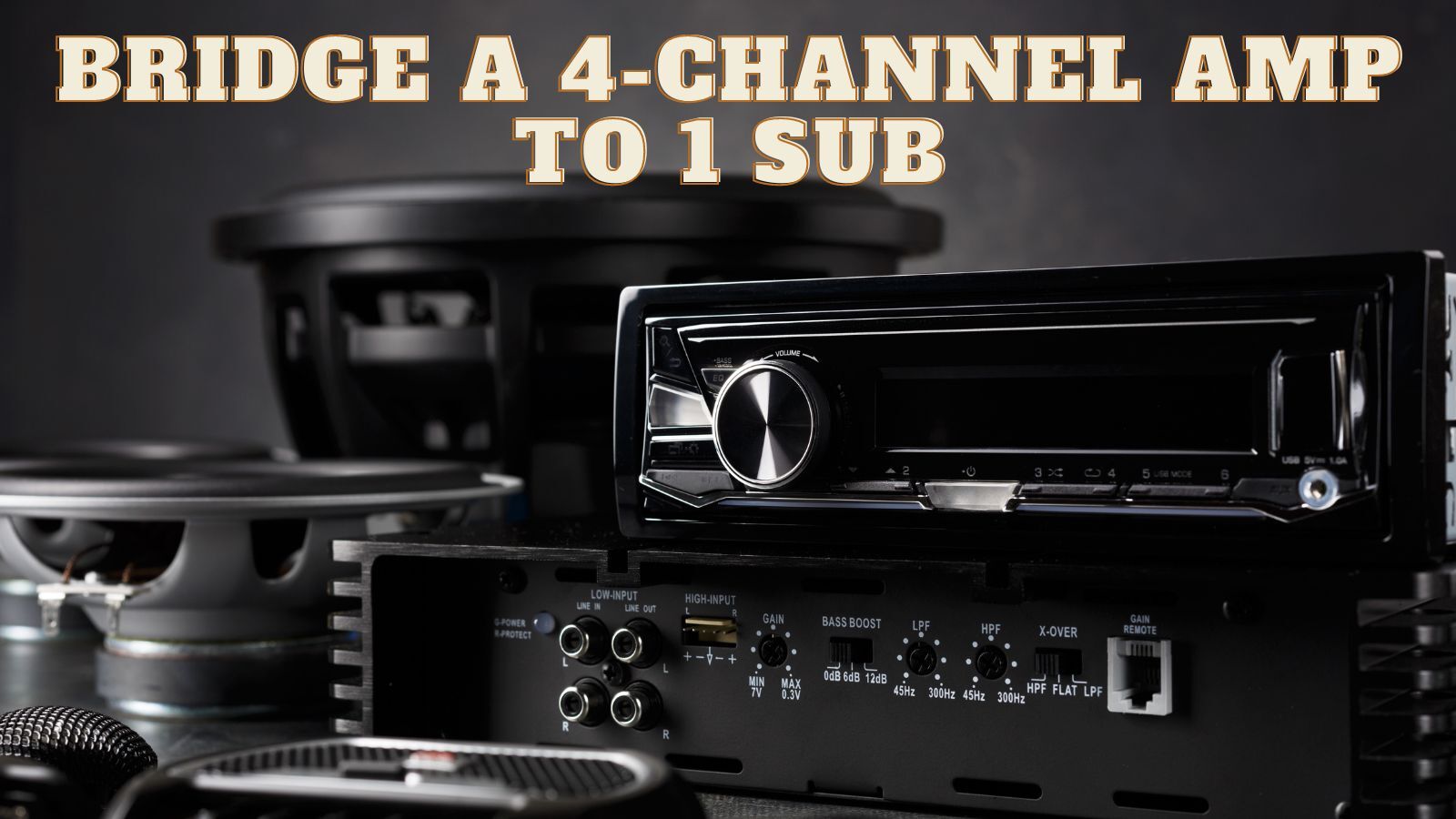 How to Bridge a 4-Channel Amp to 1 Sub?