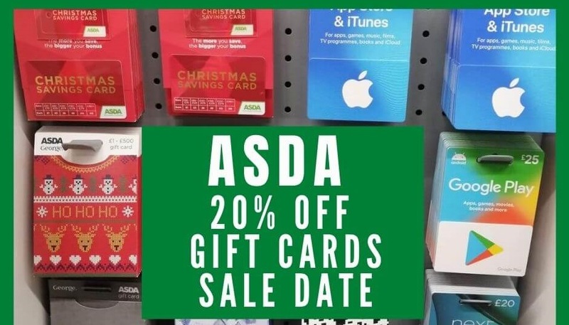 Gift cards from ASDA 