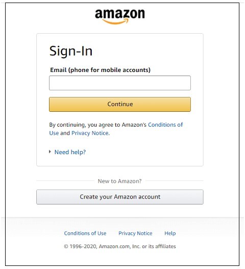 Go to Amazon.com and log in to your account