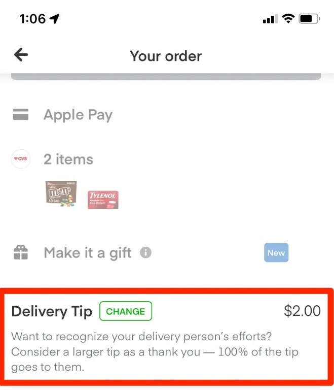Change The Tipping Amount