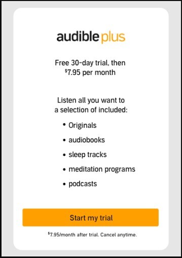 Sign Up for Audible Plus