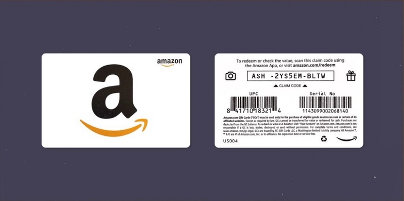 Amazon Gift Card Claim Code look like