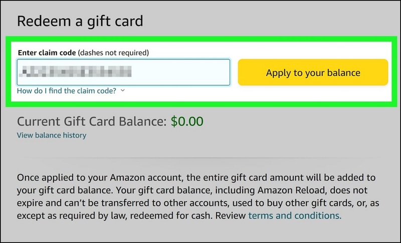 Methods for Redeeming Amazon Gift Cards