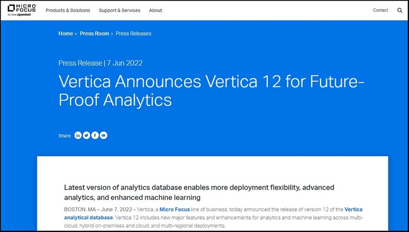 Micro Focus Vertica for Data Warehouse Tools