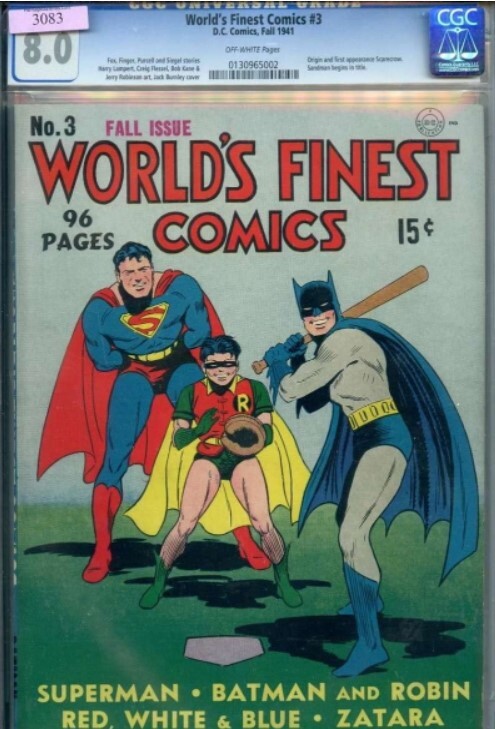 World’s Finest Comics #3 CGC 8.0 OW Pages