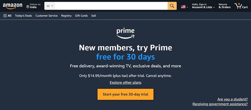 When does Amazon charge you for prime