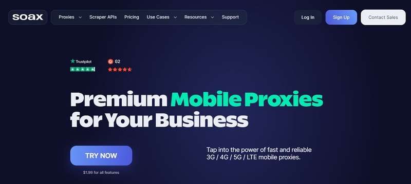 Soax for Best Mobile Proxies