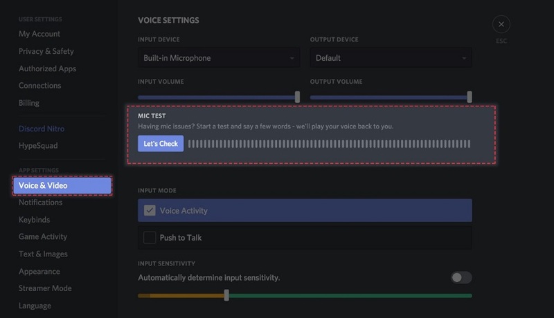 Enabling Mic Monitoring Feature on Discord