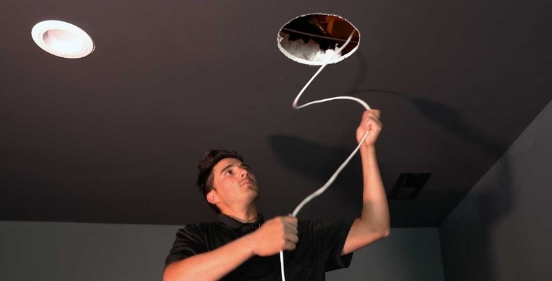 Proceed to run the wires of Celling Speakers