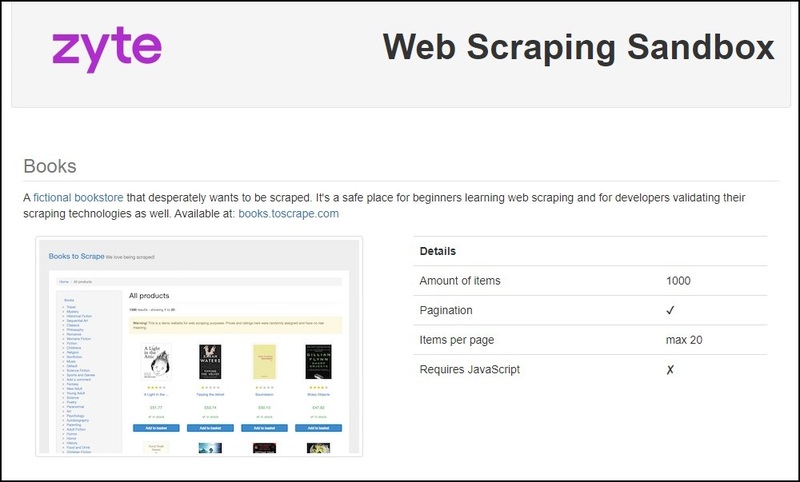 Toscrape for Top Web Scraping Practice Site