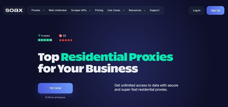 Soax Best Residential Proxies for Web Scraping