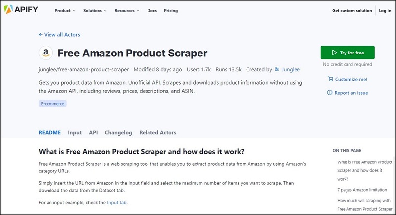 Apify Amazon Product Scraper Overview