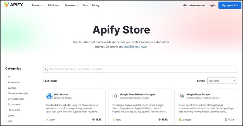 Apify E-Commerce Web Scrapers Overview