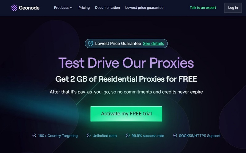 Geonode for Best Free Trial Residential Proxies