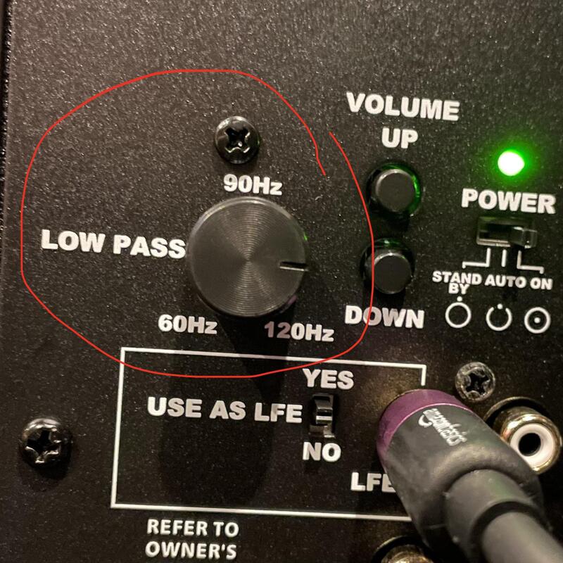 Turning on and off Low Pass Filter on a subwoofer