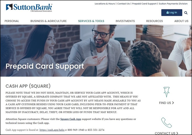 Sutton Bank supports Cash App services